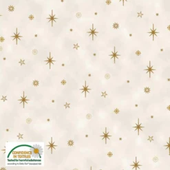 Stof Cream Stars And Snowflakes 2 Christmas Is Near Fabric