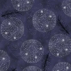 Stof Blue Baubles Christmas Is Near Fabric