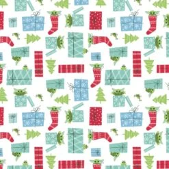 Star Wars Yoda Surprise Christmas Fabric