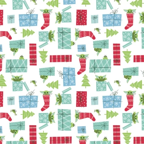 Star Wars Yoda Surprise Christmas Fabric