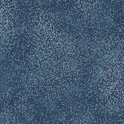 Navy Snow With Silver Metallic Christmas Fabric