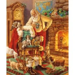 Christmas Santa And Friends Fabric Panel