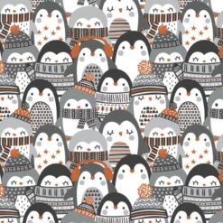 Penguin Paradise Cozy Penguin Stack Christmas Fabric