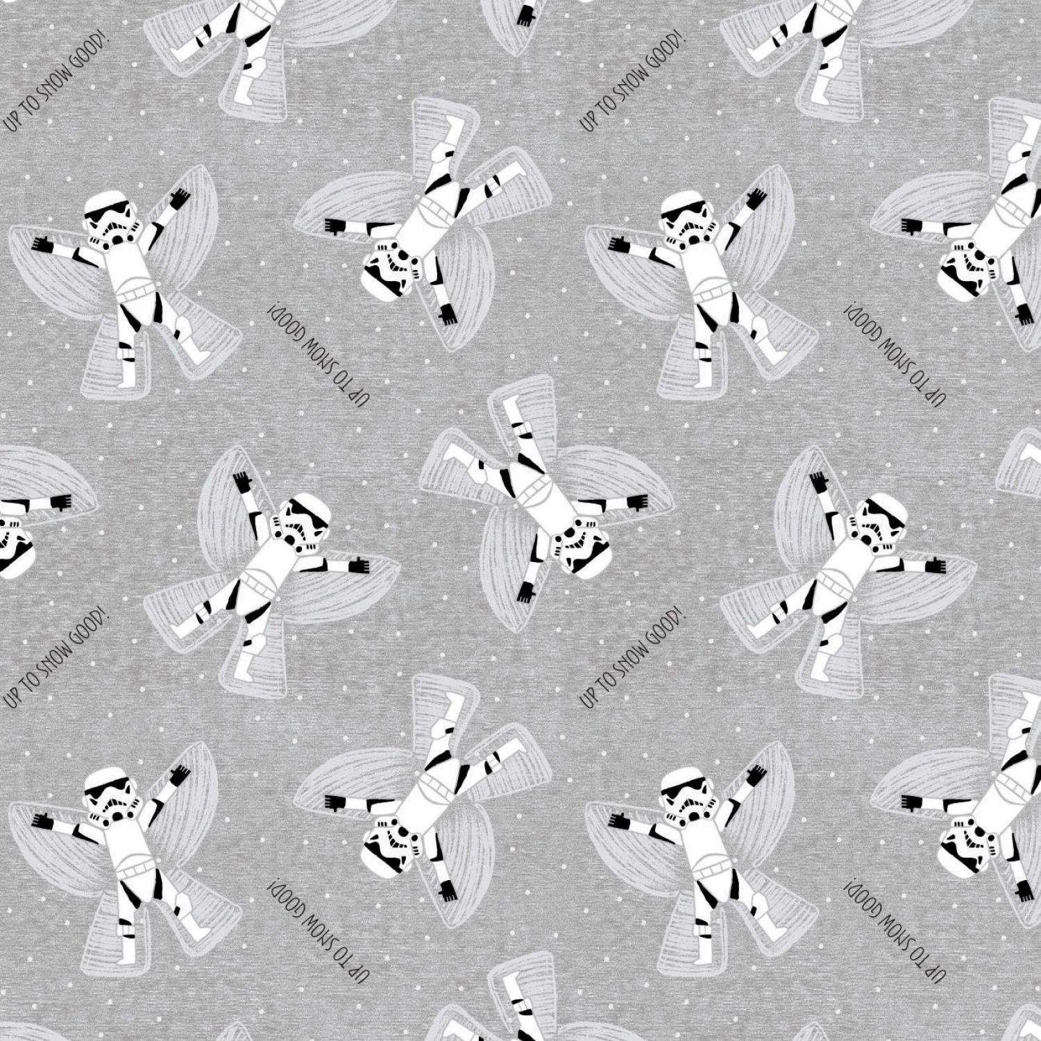 Star Wars Up To Snow Good Christmas Fabric - Grey