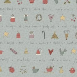 Anni Downs All For Christmas Blue Stripe Fabric