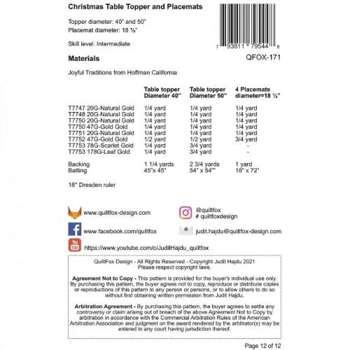 Christmas Table Topper And Placemats Pattern - Image 2