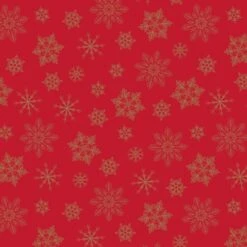 Metallic Snowflakes - Red - Christmas Fabric