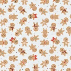Christmas Nostalgia Gingerbread Men Tan - White