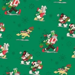 Disney Mickey Mouse And Friends Christmas Day Fabric