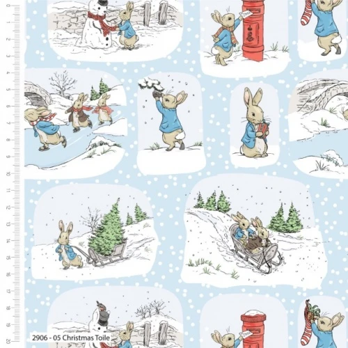 Peter Rabbit Christmas Toile Fabric - Image 2
