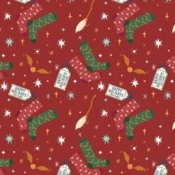 Harry Potter Red Dobby Socks Christmas Fabric