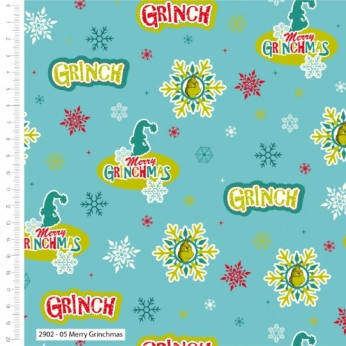 The Grinch Merry Grinchmas Christmas Fabric - Image 2
