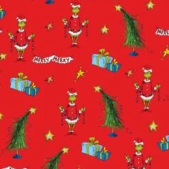 Bright & Bold - The Grinch - Trees - Christmas Fabric