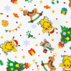 Pokemon Pikachu's Christmas White Character Fabric